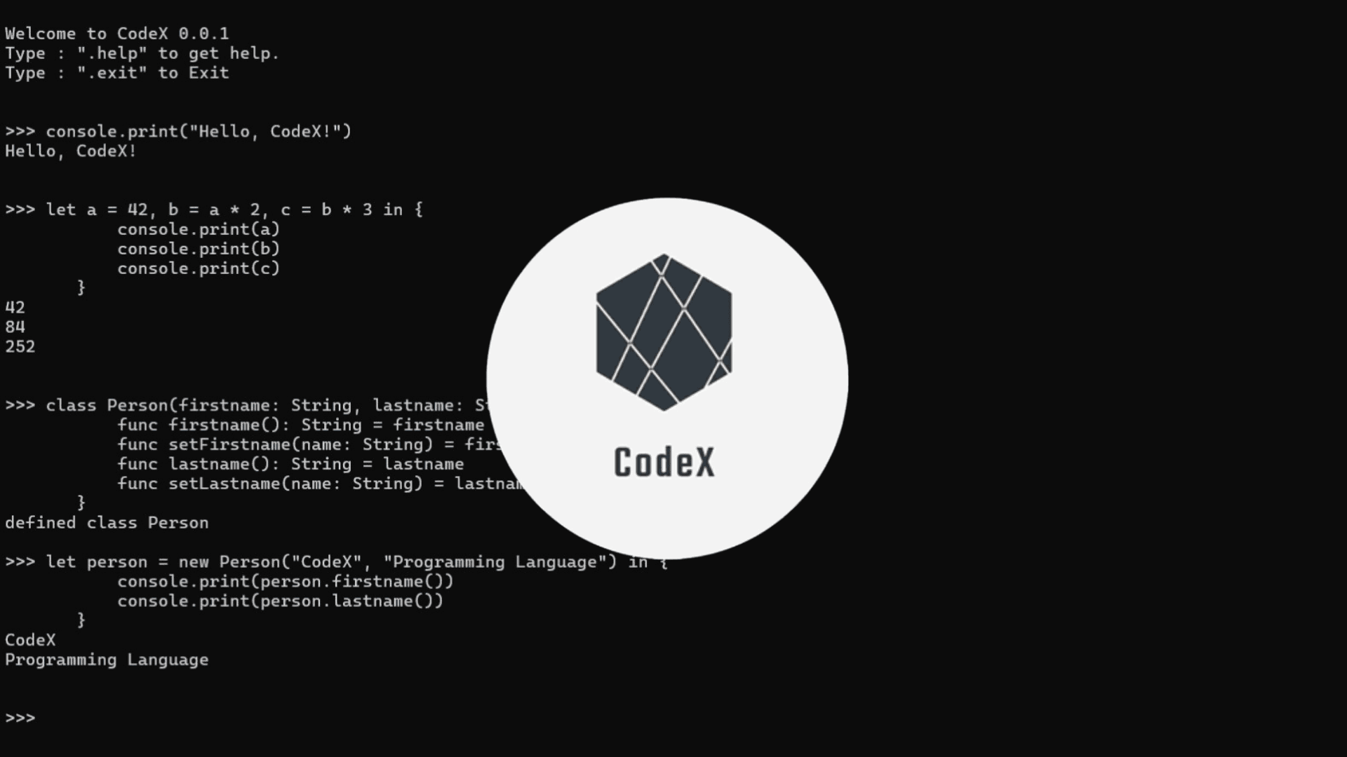 CodeX - Interpreted, Object-Oriented Programming Language